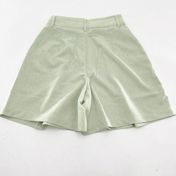 NWT WeWoreWhat Trouser Short Women's 0 Fog Green High Rise Pleated Wide Leg - Picture 3 of 6
